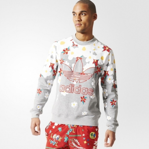 Adidas x Pharrell Williams Trefoil Daisy Print/ Embroidered Crew Size Small - Picture 3 of 16